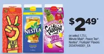 Loblaws Minute maid, peace tea, nestea, fruitopia flavors offer
