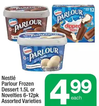 Nestle parlour frozen dessert or novelties