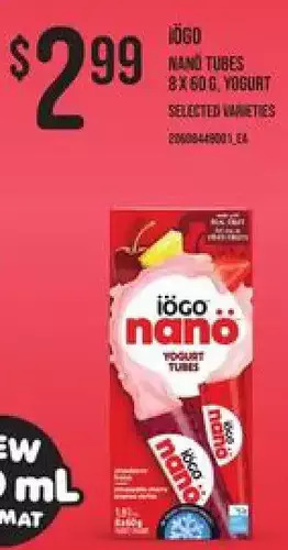 Zehrs Markets Iogo nano tubes yogurt offer