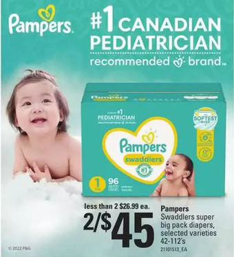 Zehrs Markets Pampers swaddlers super big pack diapers offer