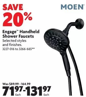 Home Hardware Engage handheld shower faucets offer