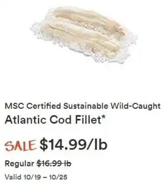 Whole Foods Market Atlantic Cod Fillet offer