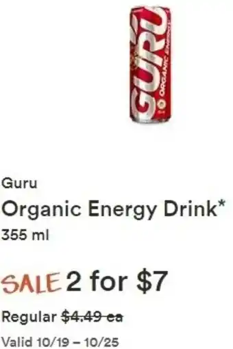 Whole Foods Market Organic Energy Drink 355ml offer
