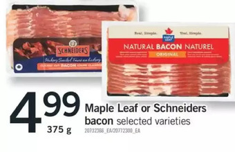 Fortinos Maple leaf or schneiders bacon offer