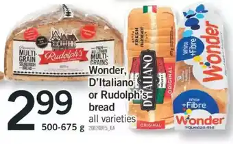 Fortinos Wonder, d'italiano or rudolph's bread offer