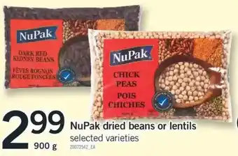 Fortinos Nupak dried beans or lentils offer