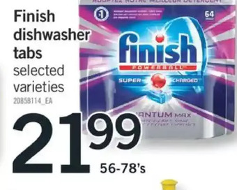 Fortinos Finish dishwasher tabs offer
