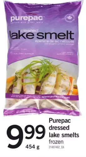 Fortinos Purepac dressed lake smelts offer