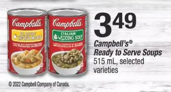 Fortinos Campbell's ready to serve soups offer