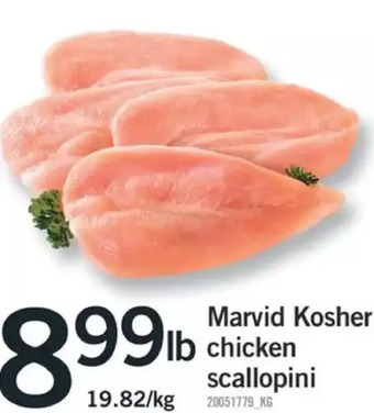 Fortinos Marvid kosher chicken scallopini offer