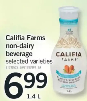 Fortinos Califia farms non-dairy beverage offer