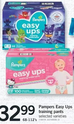 Fortinos Pampers easy ups training pants offer