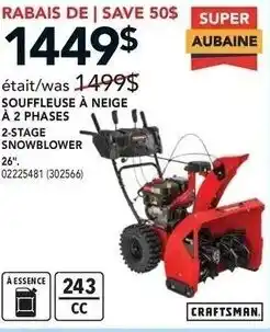 Craftsman 2-Stage Snowblower 26"