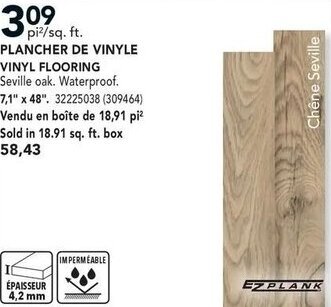 Réno Dépôt Vinyl Flooring 7,1" x 48" offer
