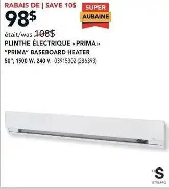 Réno Dépôt "Prima" Baseboard Heater 50" offer