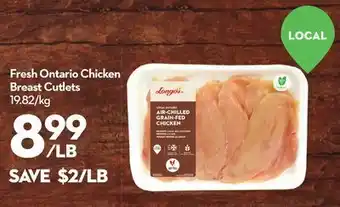 Longo's Fresh ontario chicken breast cutlets offer