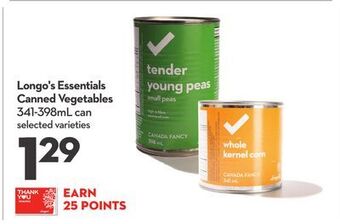 Longo's Longo's essentials canned vegetables offer