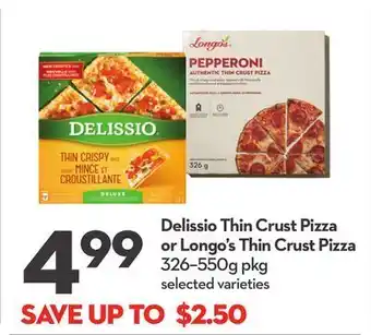 Longo's Delissio thin crust pizza or longo's thin crust pizza offer