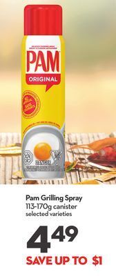 Longo's Pam grilling spray offer