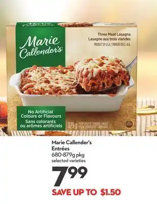 Longo's Marie callender's entrées offer