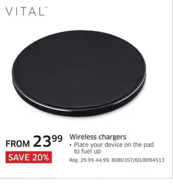 The Source Vital wireless chargers offer