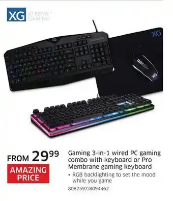 The Source Xtreme gaming gaming 3-in-1 wired pc gaming combo with keyboard or pro membrane gaming keyboard offer