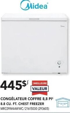 Réno Dépôt Midea 8.8 CU. FT. Chest Freezer offer