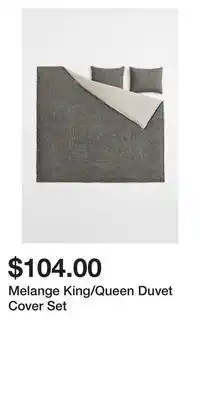 H&M Melange king/queen duvet cover set offer