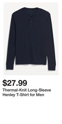 Old Navy Thermal-knit long-sleeve henley t-shirt for men offer