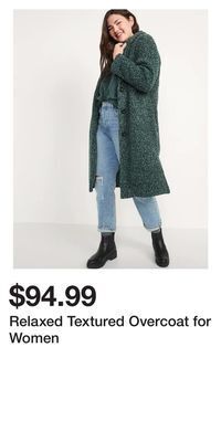 Old Navy Relaxed textured overcoat for women offer