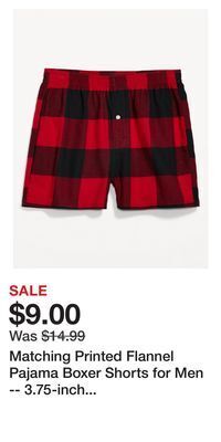 Old Navy Matching printed flannel pajama boxer shorts for men -- 3.75-inch inseam offer