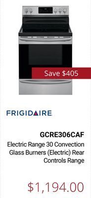 Canadian Appliance Source Frigidaire electric range 30 convection glass burners (electric) rear controls range offer