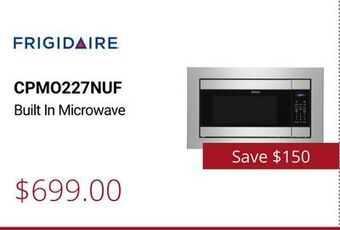 Canadian Appliance Source Frigidaire built in microwave offer