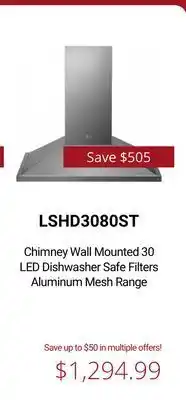 Canadian Appliance Source Lg chimney wall mounted 30 led dishwasher safe filters aluminum mesh range offer