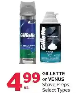 Rexall Gillettes or venus shave preps offer