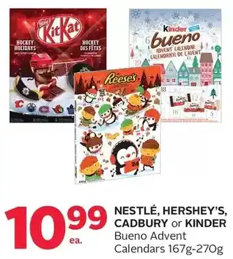 Rexall Nestlé, hershey's, cadbury or kinder bueno advent calendars offer