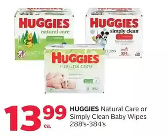 Rexall Huggies natural care or simply clean baby wipes offer