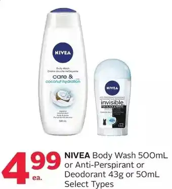 Rexall Nivea body wash or anti-perspirant or deodorant offer