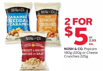 Rexall Nosh & co. popcorn or cheese crunchies offer