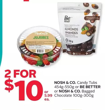 Rexall Nosh & co. candy tubs or be better or nosh & co. bagged chocolate offer