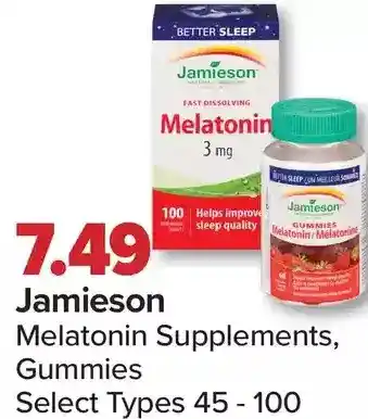PharmaChoice Jamieson melatonin supplements, gummies offer