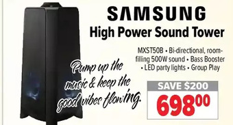 2001 Audio Video Samsung high power sound tower offer