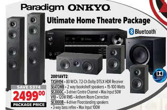 2001 Audio Video Paradigm ultimate home theatre package offer