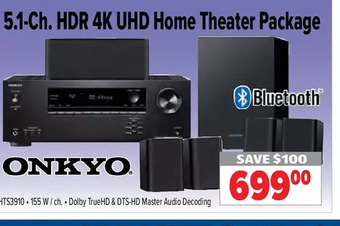 2001 Audio Video Onkyo 5.1-ch. hdr 4k uhd home theatre package offer