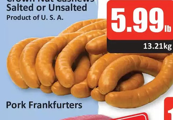 Starsky Pork frankfurters offer