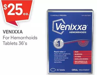 Guardian Pharmacy Venixxa for hemorrhoids tablets offer