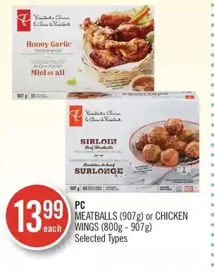 Shoppers Drug Mart Pc meatballs or chicken wings offer