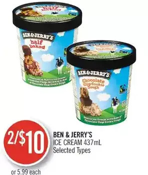 Shoppers Drug Mart Ben & jerry's ice cream offer