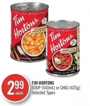 Shoppers Drug Mart Tim hortons soup or chili offer