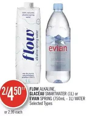 Shoppers Drug Mart Flow alkaline, glaceau smartwater or evian spring water offer